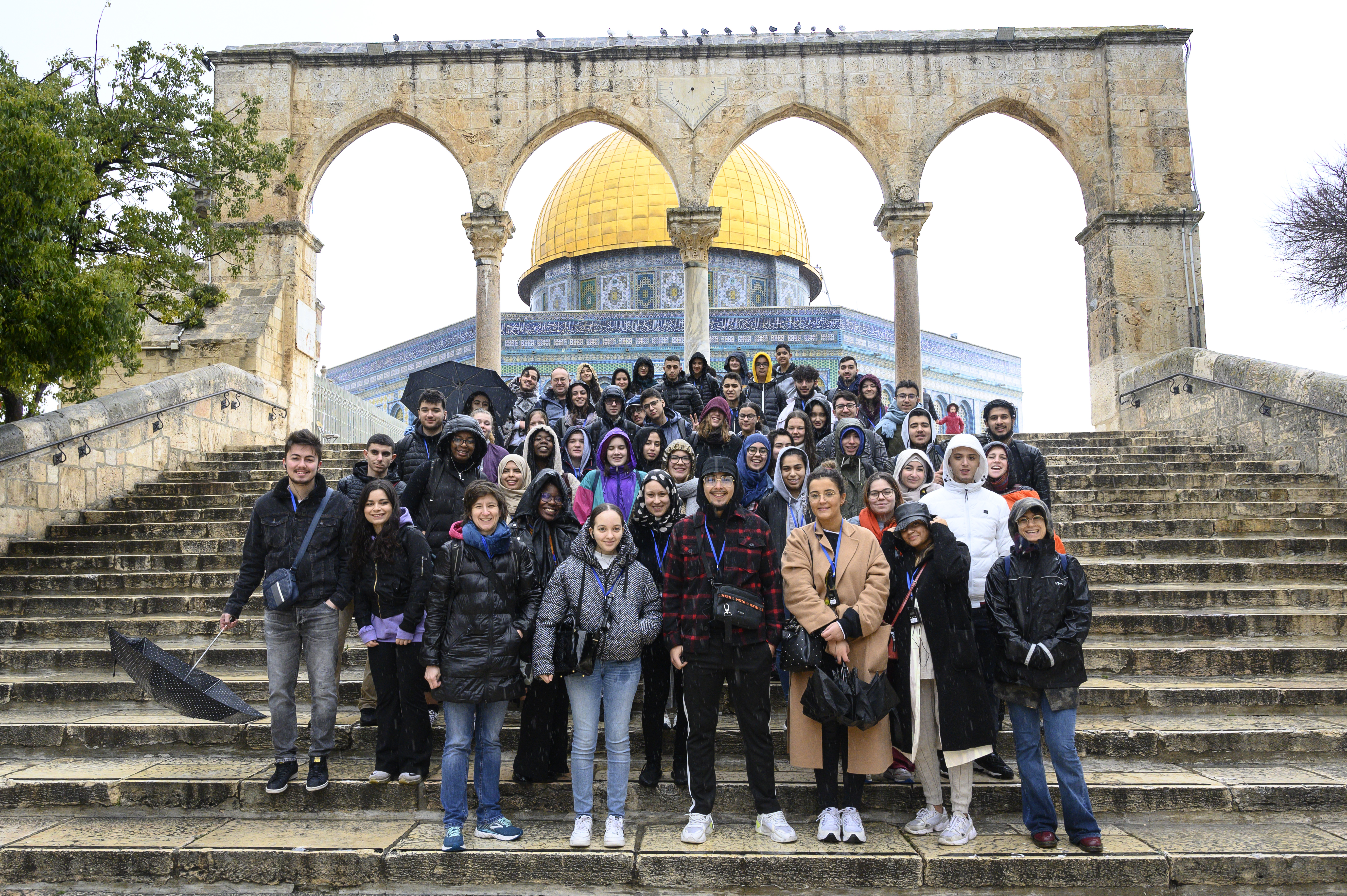 IMMPC – Jeunes, 6ème édition lors du voyage en Israël Palestine en février 2020. Dôme du Rocher, Jérusalem. Crédits : A. Doyle